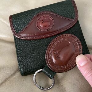 LKNW Vintage Dooney & Bourke Forest/Hunter Wallet & Oval Duck Key Fob Ring Set